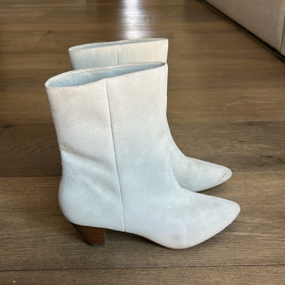 Something Navy Gray Suede Ankle Boots | size 7.5